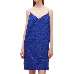COS Laser-Cut Appliqué Dress - Size 4, Colour: Cobalt Blue